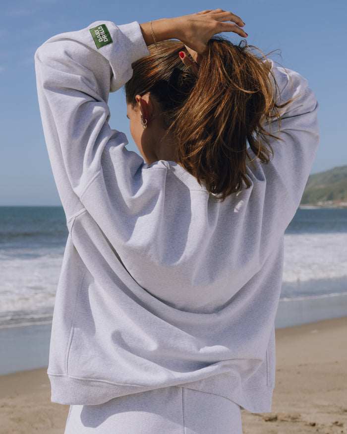 Oversized Fleece Crew - Heather Grey