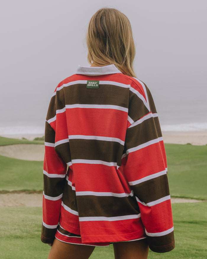 Rugby Tee - Heart + White + Coco Stripe