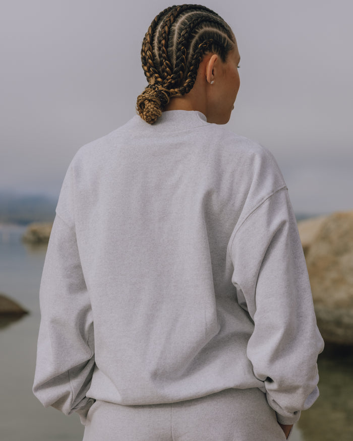 Oversized Fleece Vintage Athletics Crew - Heather Grey