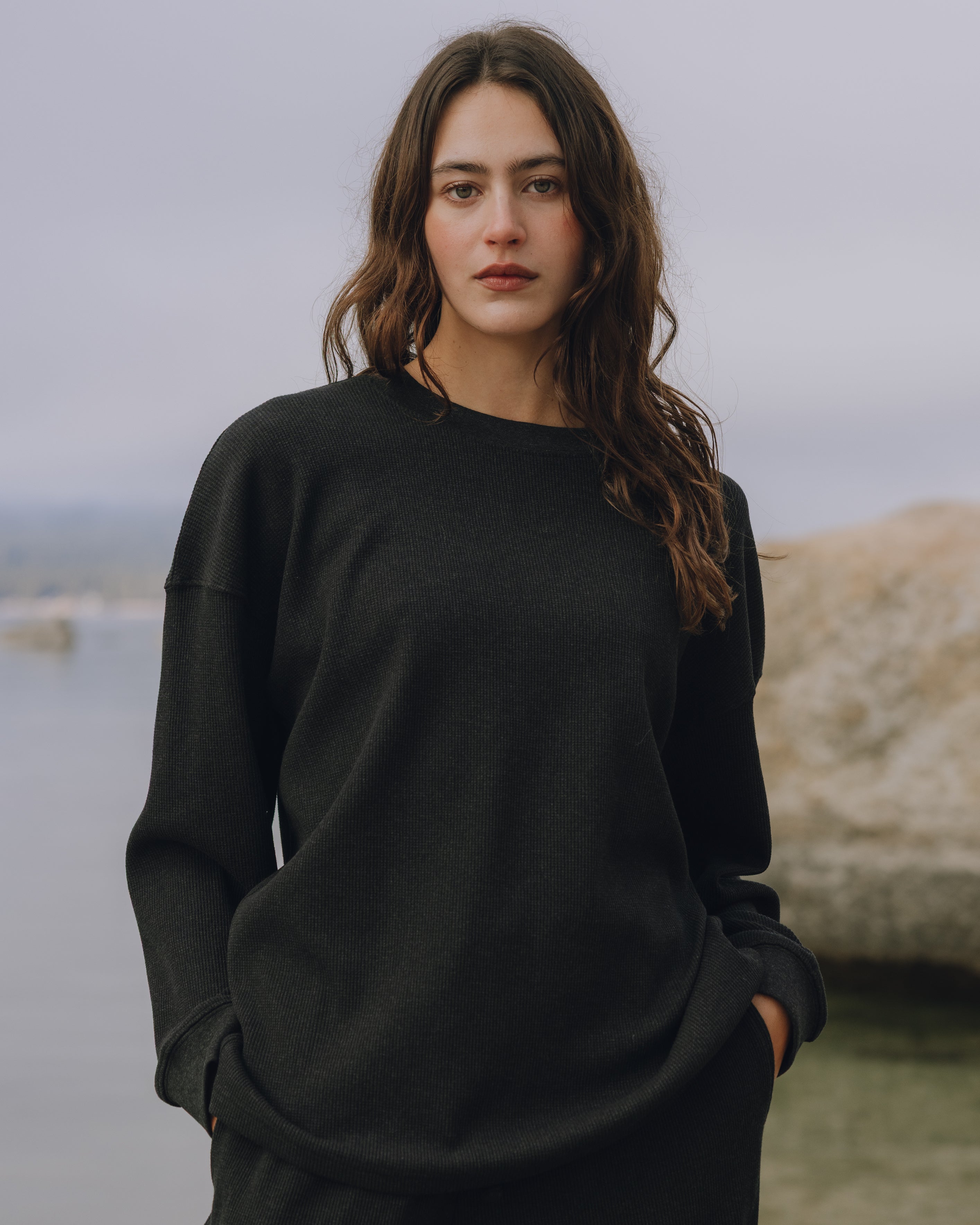 Oversized Thermal - Charcoal Grey