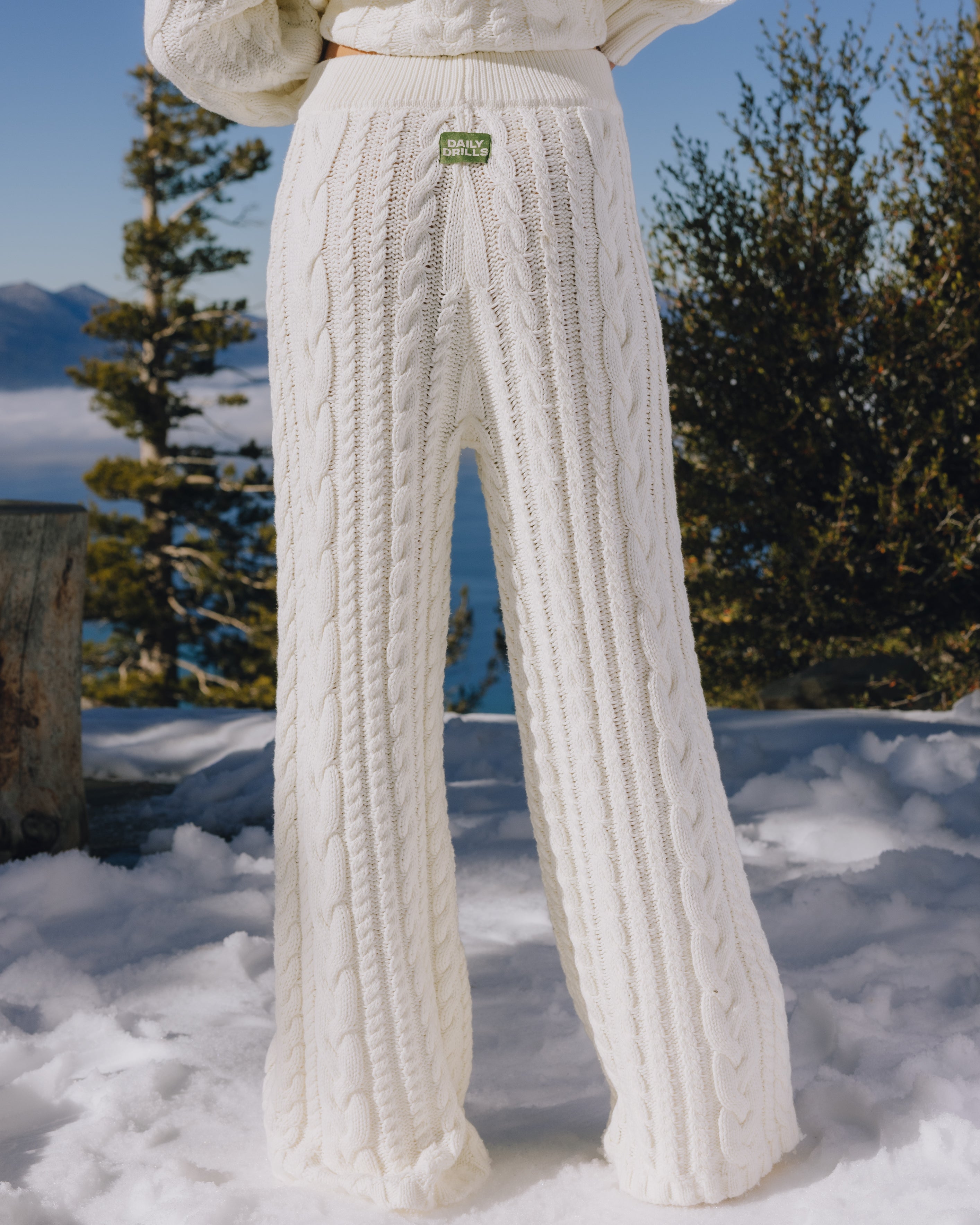 Cable Knit Resort Pants - Cream – shopdailydrills