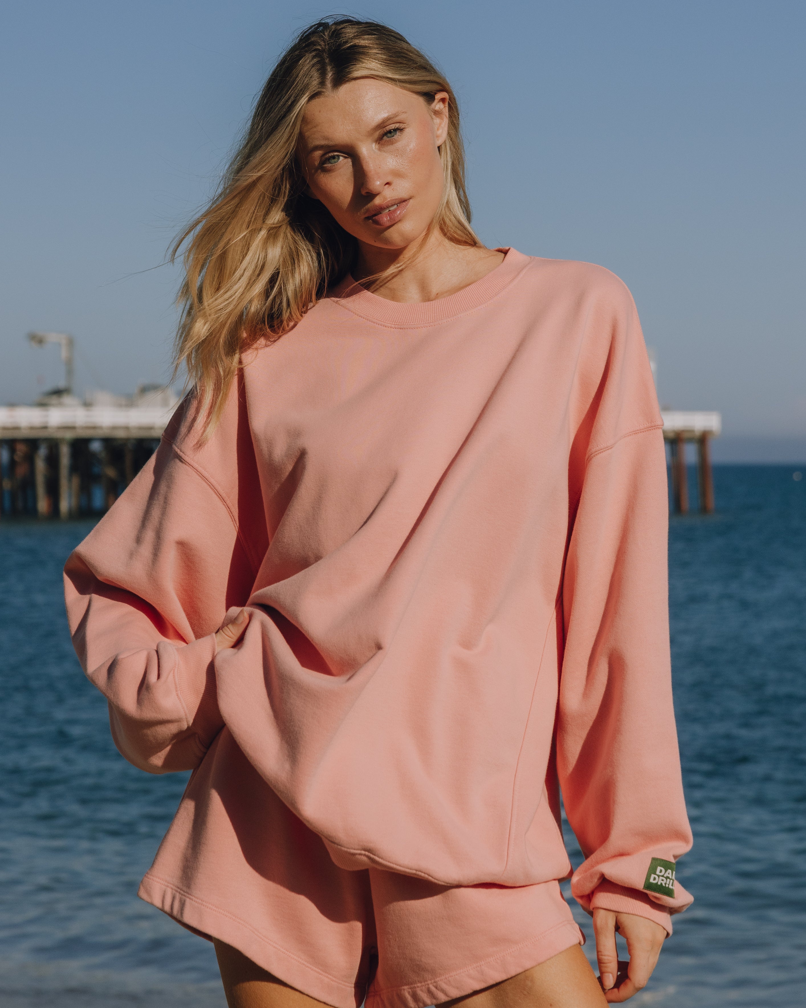 Unisex Oversized Crew - Dusty Rose