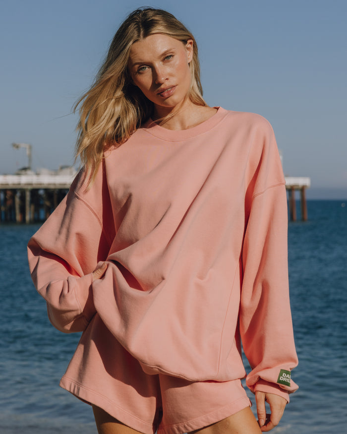 Unisex Oversized Crew - Dusty Rose
