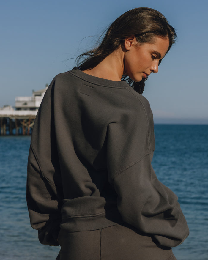 Unisex Oversized Crew - Vintage Black