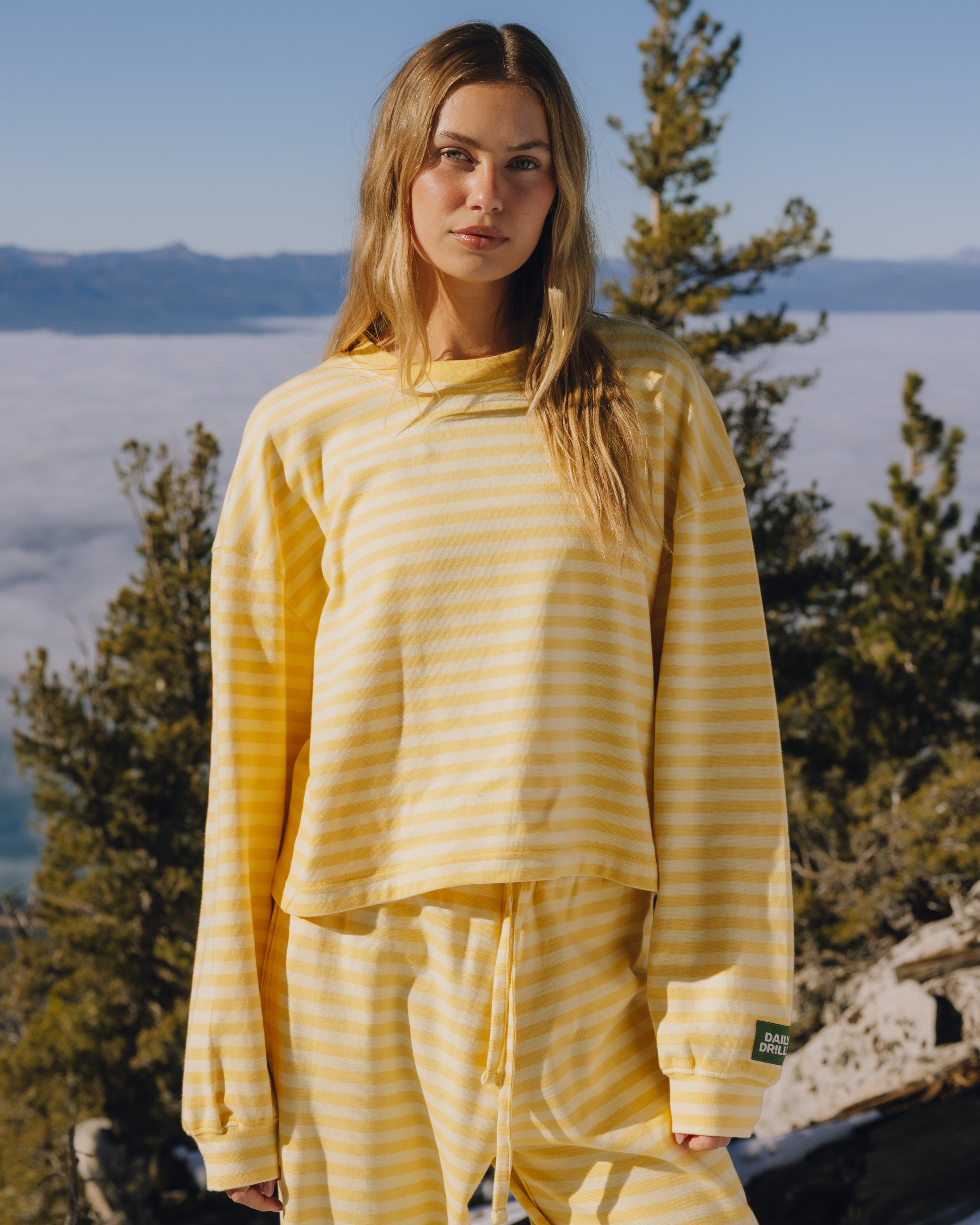 Striped Cotton Long Sleeve - Sunny + Butter Stripe