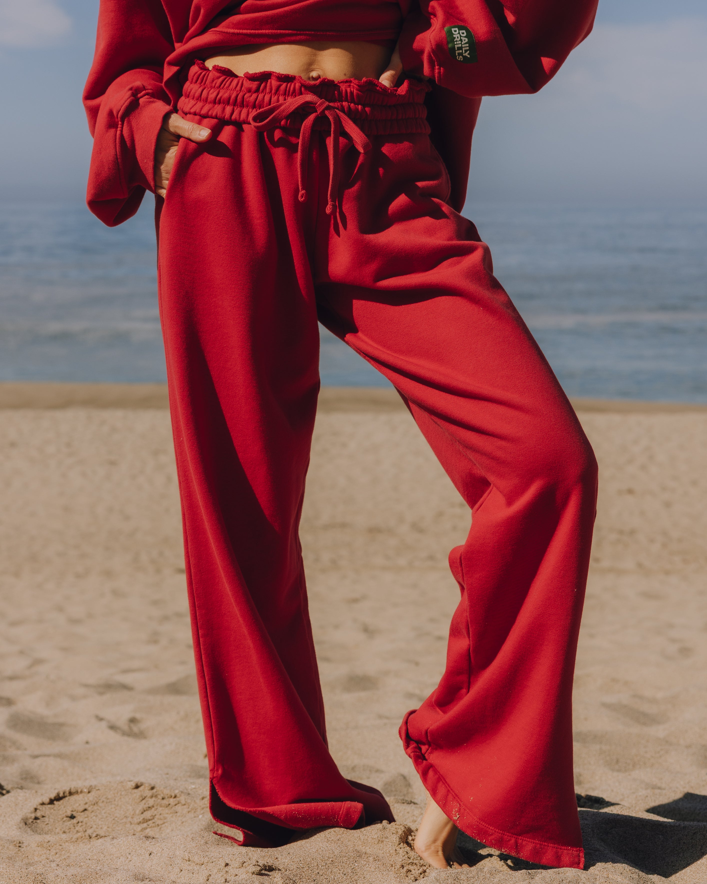 Wide Leg Sweatpants - Vintage Red – shopdailydrills