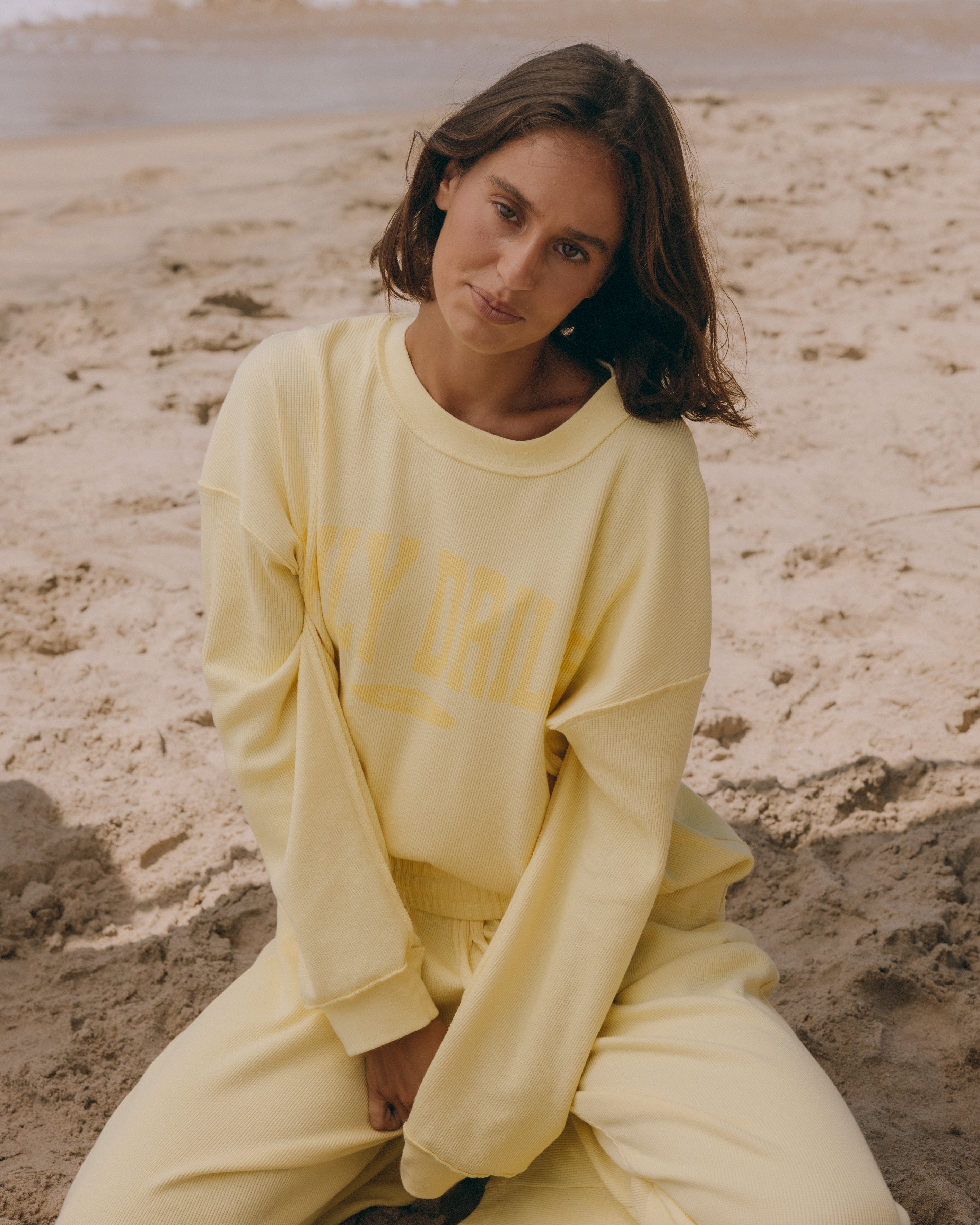 Oversized Sport Thermal - Lemonade with Monochrome Patch