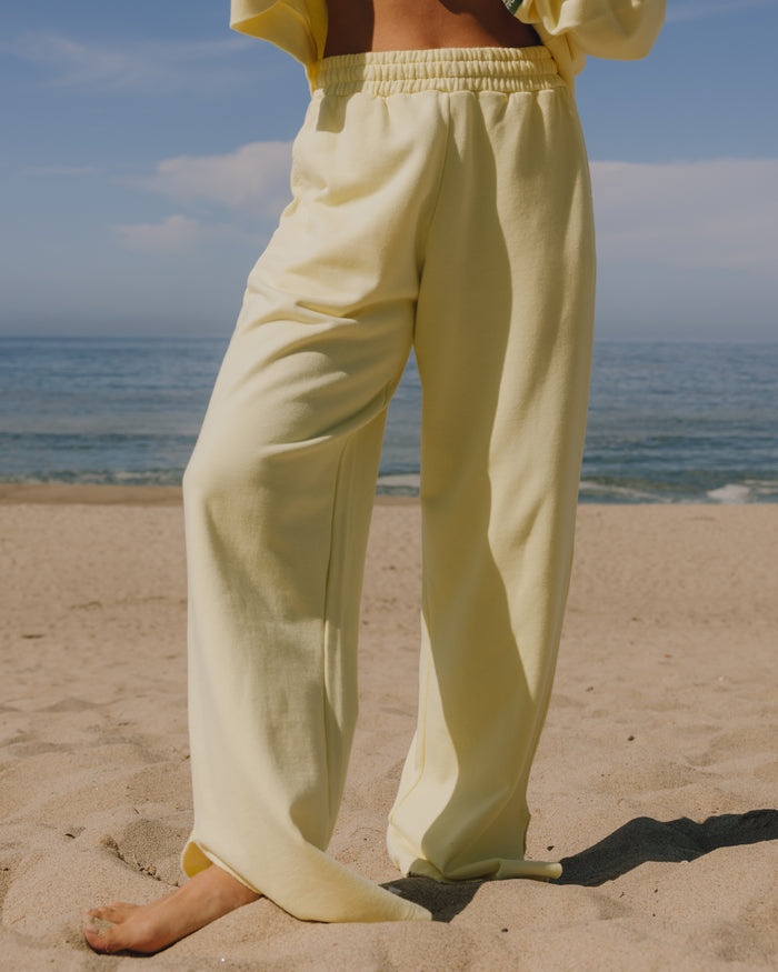 Wide Leg Sweatpants - Lemonade