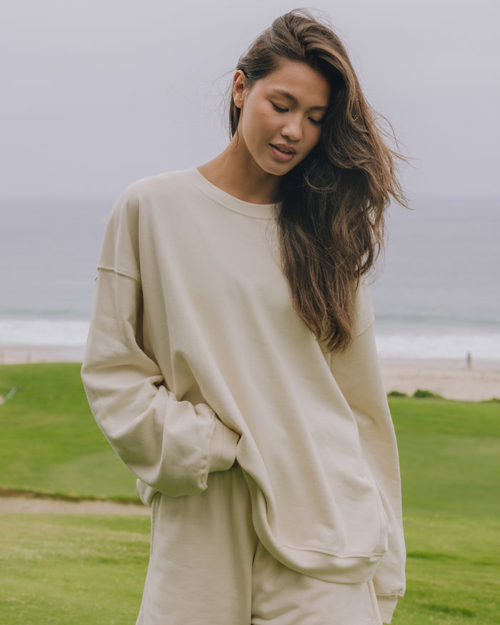 Unisex Oversized Crew - Sand