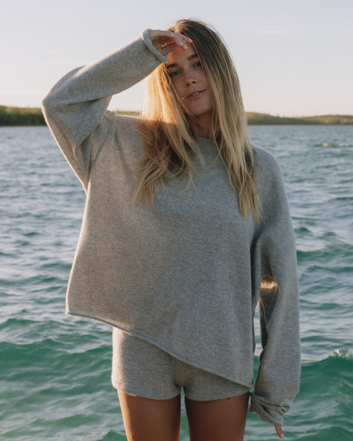 Oversized Cashmere Sweater - Dark Heather Grey