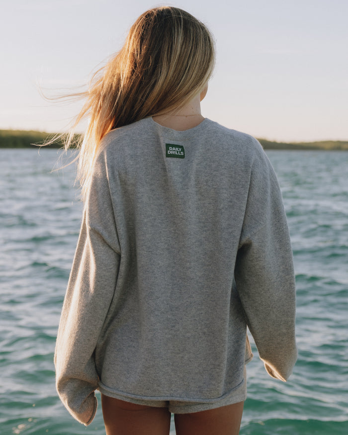 Oversized Cashmere Sweater - Dark Heather Grey