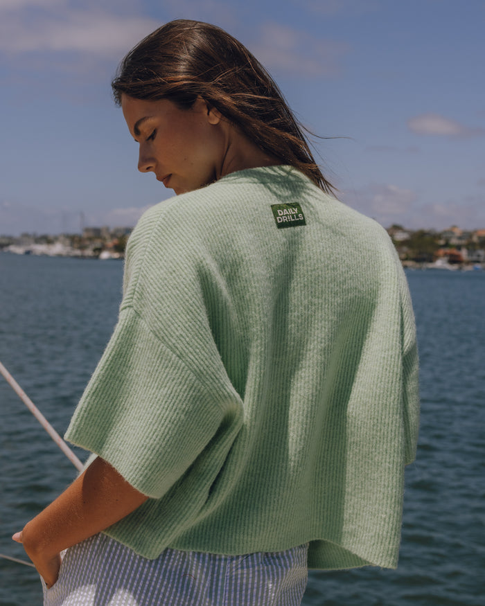 Single Button Sweater - Mint