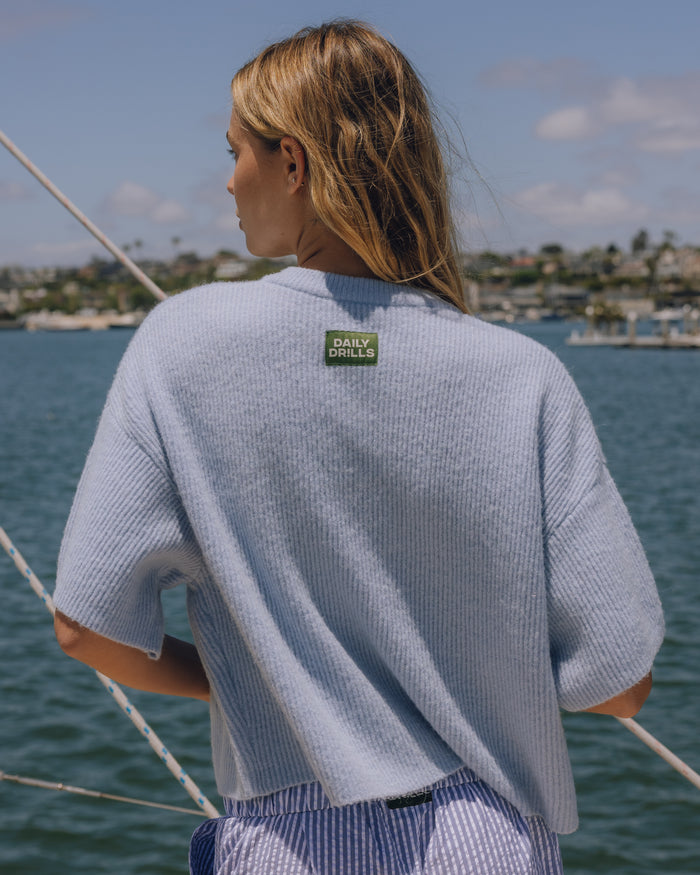 Single Button Sweater - Mist