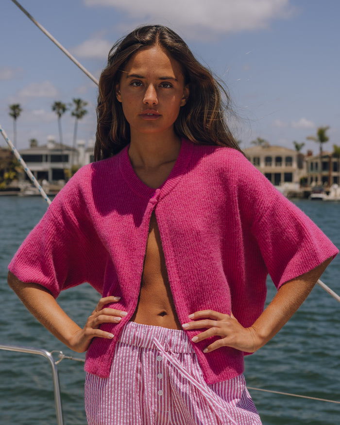 Single Button Sweater - Hot Shot