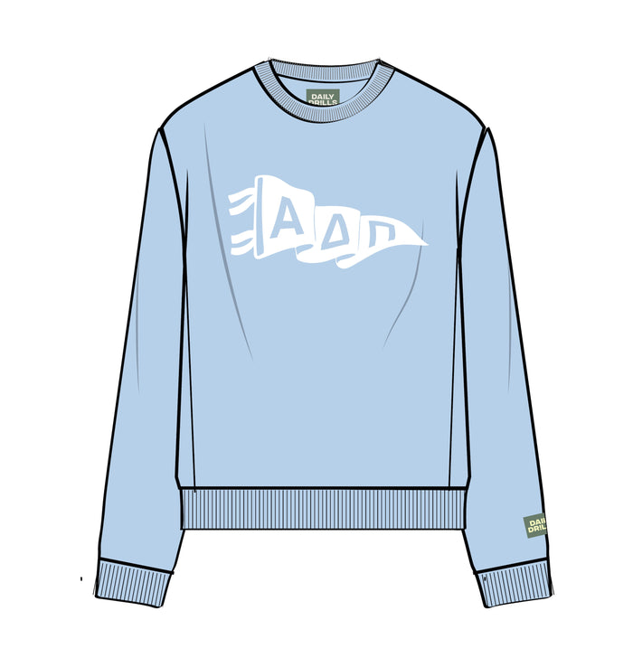 Oversized Alpha Delta Pi Crew - Powder + White