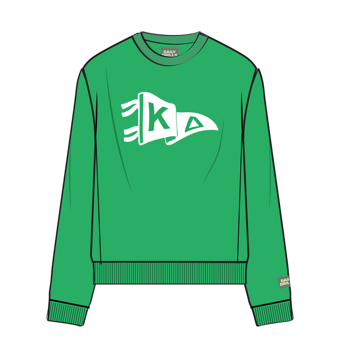 Oversized Kappa Delta Crew - Kelly Green + White