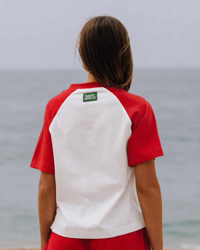 Vintage Raglan Tee - White + Heart
