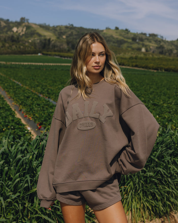Oversized Daily Crew - Mocha