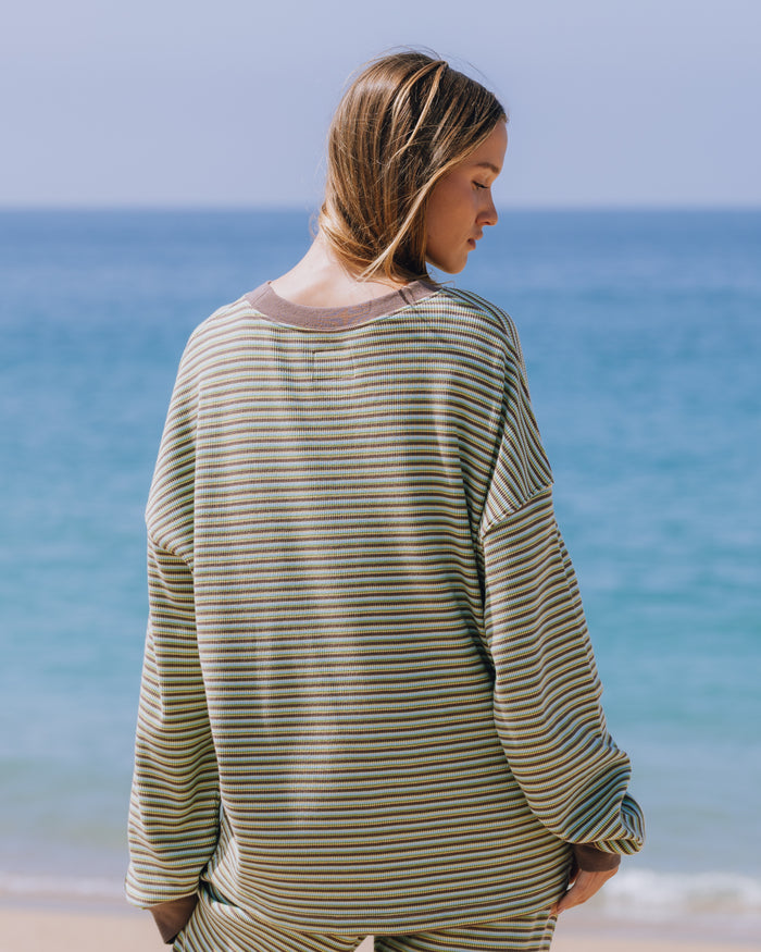 Oversized Thermal - Beach Stripe