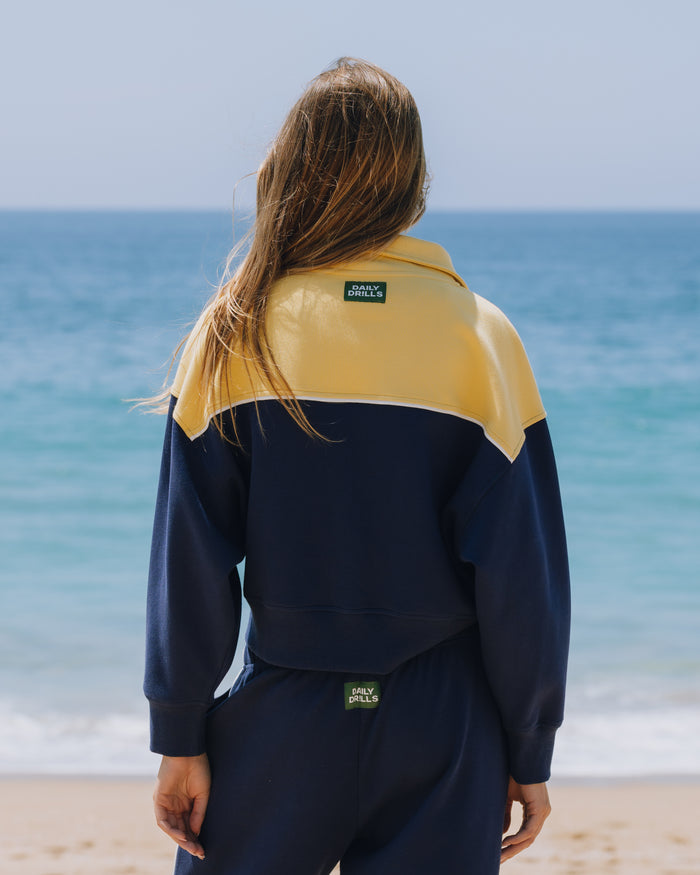 Lightweight Scuba Zip Jacket - Navy + Sunny