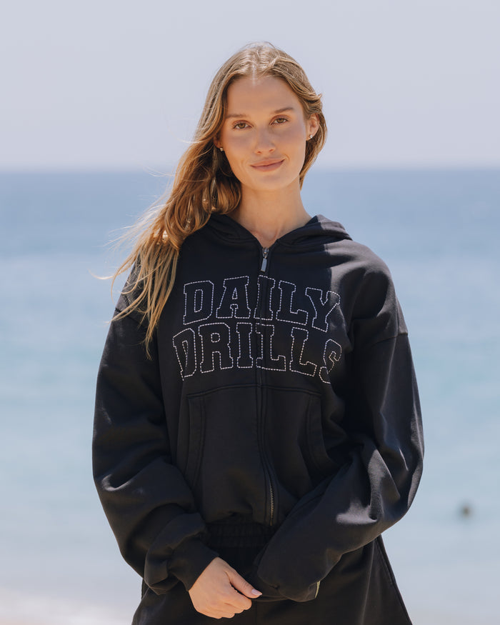 Daily Zip Hoodie - Black