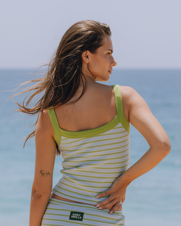 Thermal Everyday Tank - Citron + Powder + Cream Stripe