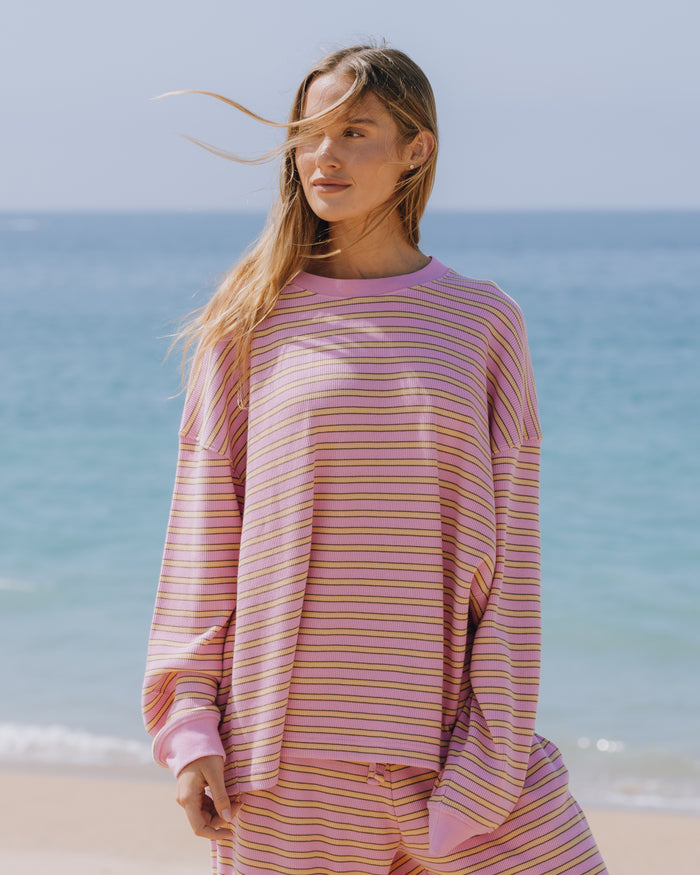 Oversized Thermal - Taffy + Sunny + Coco Stripe
