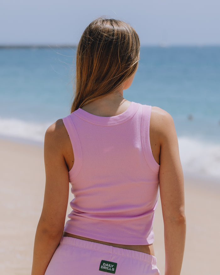 Logo Ribbed Tank - Taffy