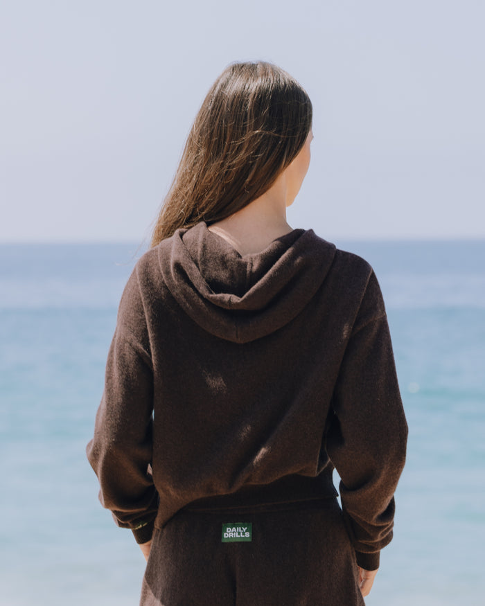 Cashmere Double Zip Hoodie - Coco