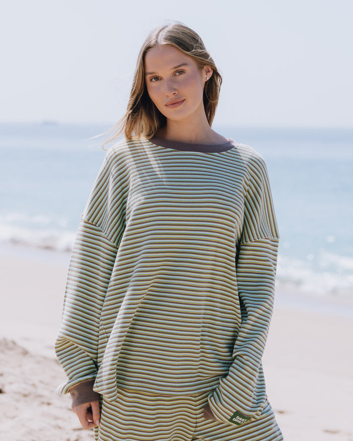 Oversized Thermal - Beach Stripe