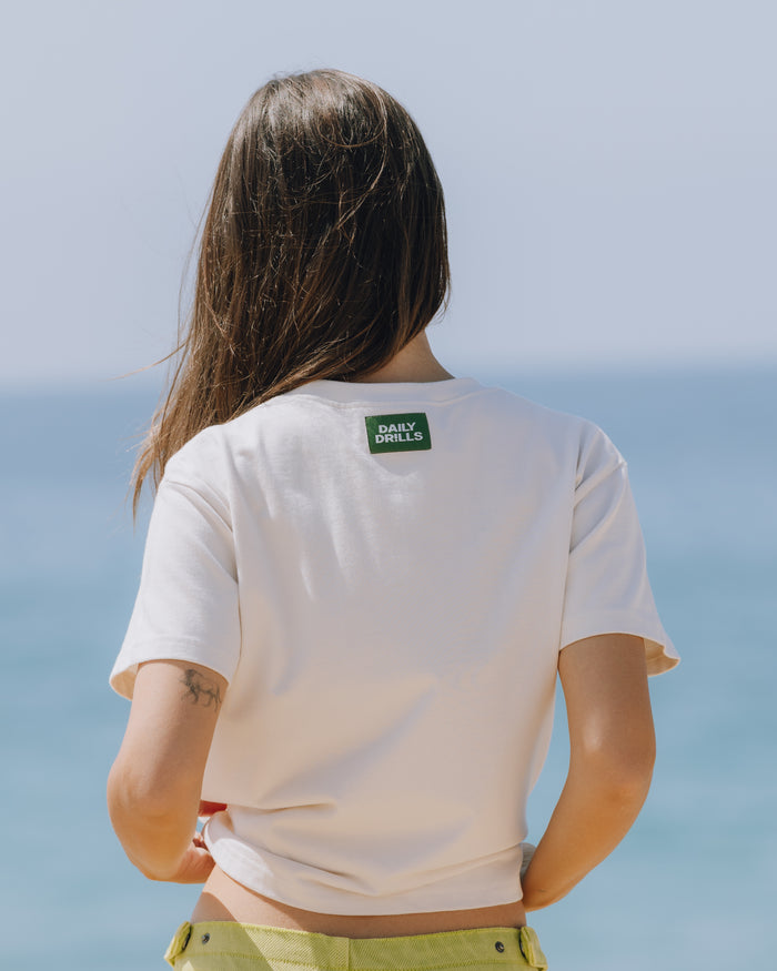 Daily Drills Boxy Tee - Cream + Citron