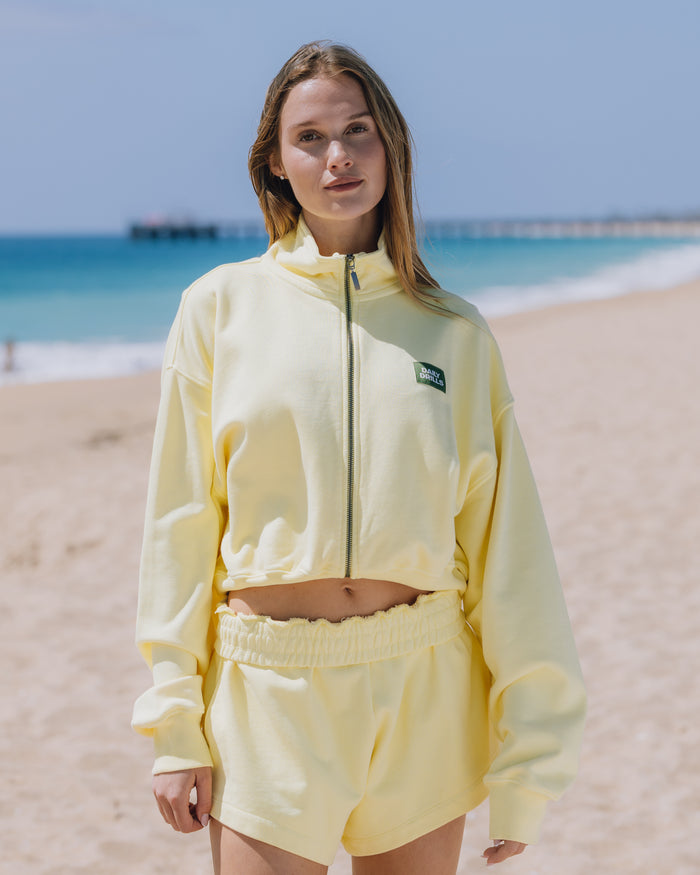 Funnel Neck Double Zip - Lemonade