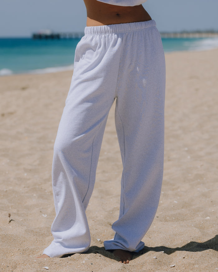 Fleece Straight Leg Sweatpants - Heather Grey