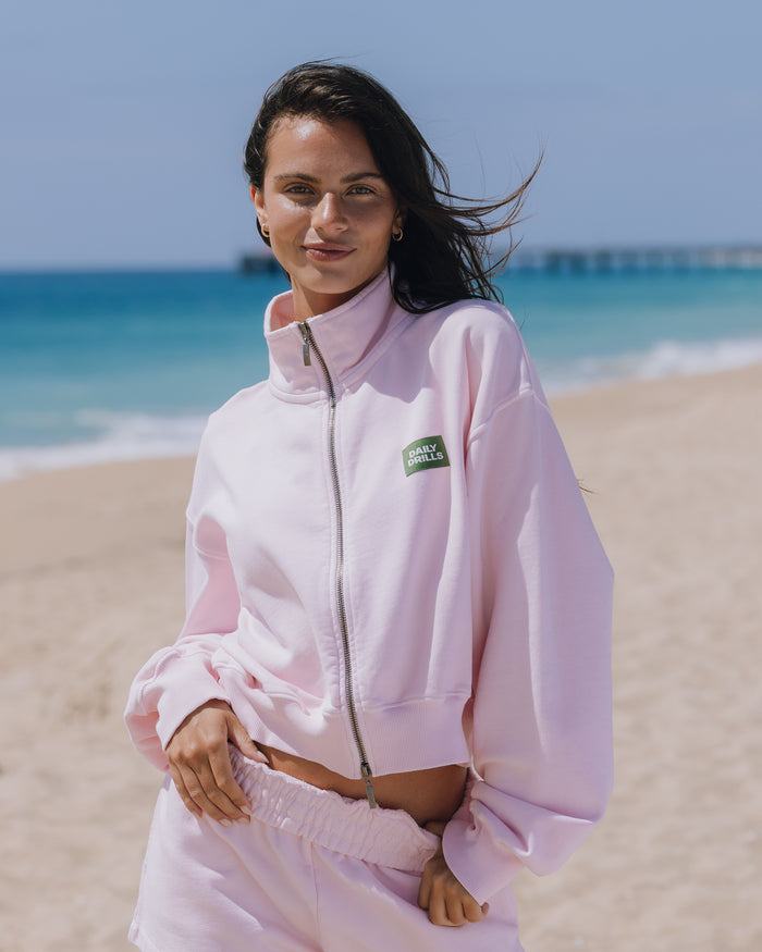 Funnel Neck Double Zip - Cupid