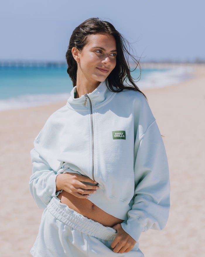 Funnel Neck Double Zip - Lake Day
