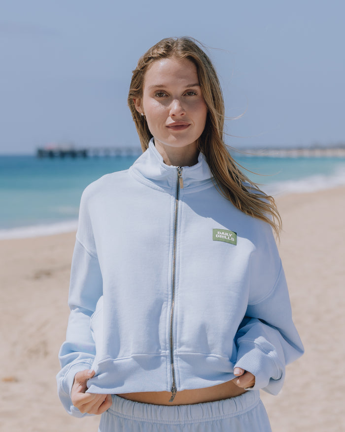 Funnel Neck Double Zip - Powder