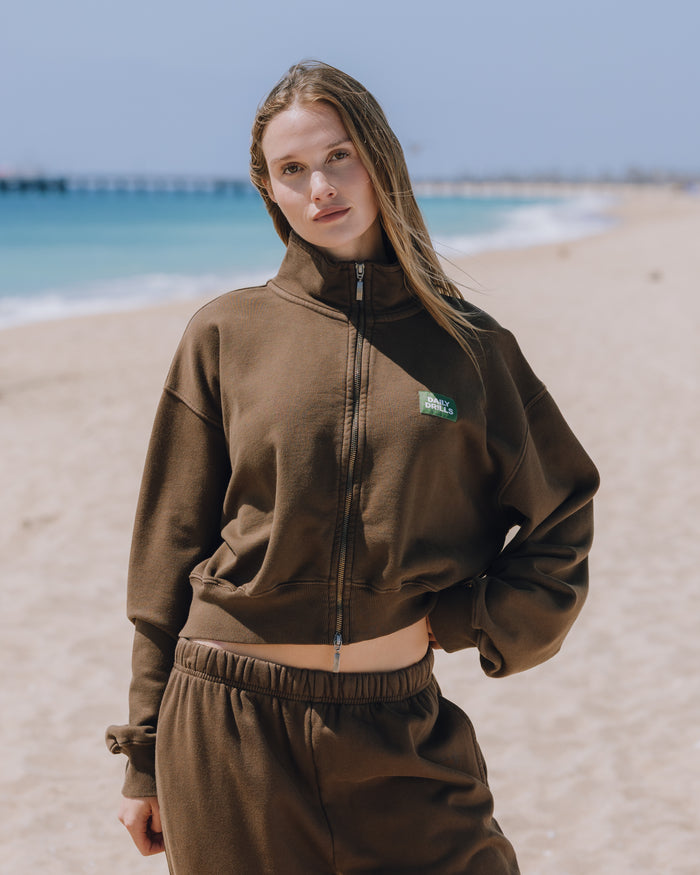 Funnel Neck Double Zip - Coco