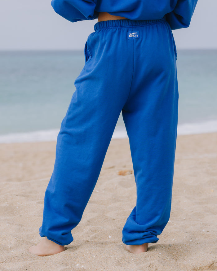 Unisex Joggers - Cobalt with Monochrome Patch
