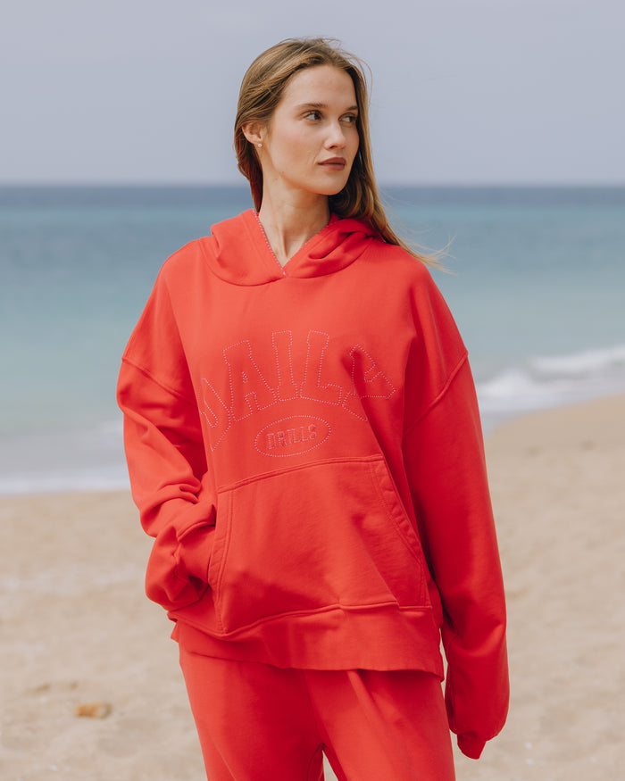 Oversized Daily Hoodie - Heart + Cheeks Stitch with Monochrome Patch