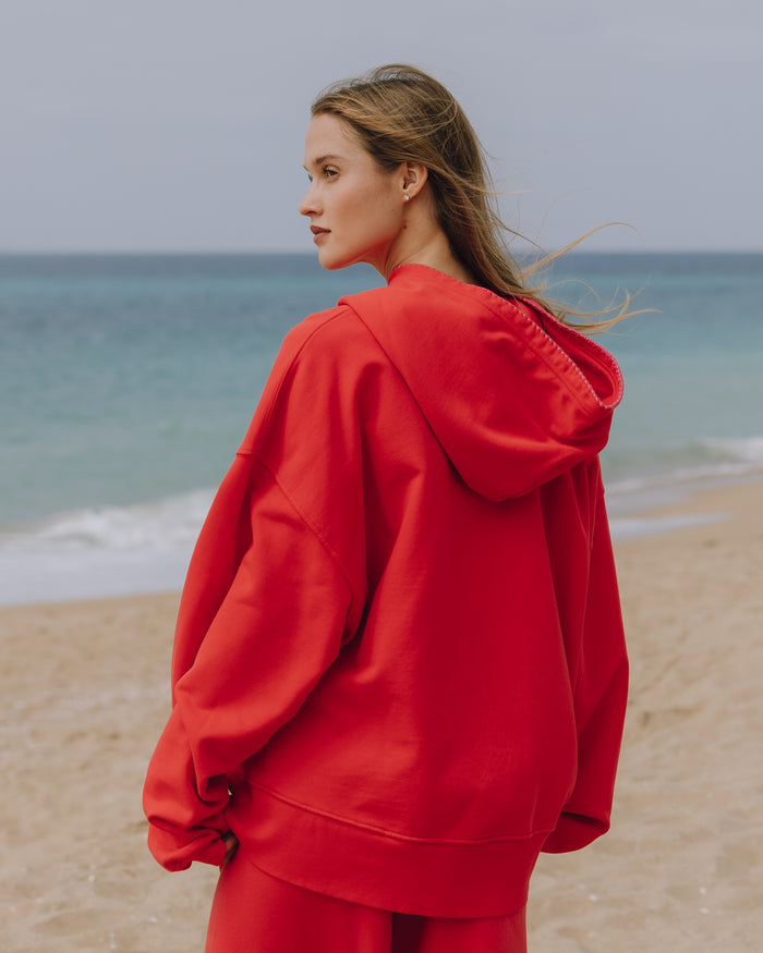 Oversized Daily Hoodie - Heart + Cheeks Stitch with Monochrome Patch