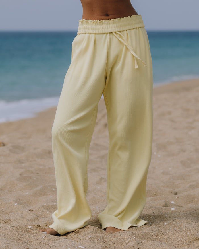 Thermal Resort Pants - Lemonade with Monochrome Patch