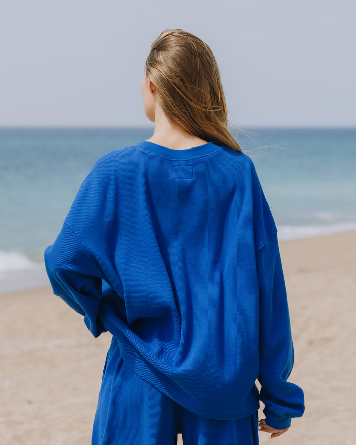 Oversized Sport Thermal - Cobalt with Monochrome Patch