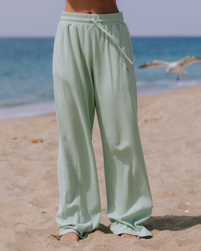 Thermal Resort Pants - Mint with Monochrome Patch