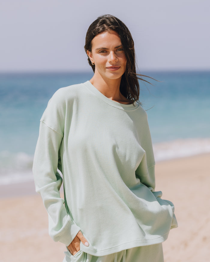 Oversized Sport Thermal - Mint with Monochrome Patch