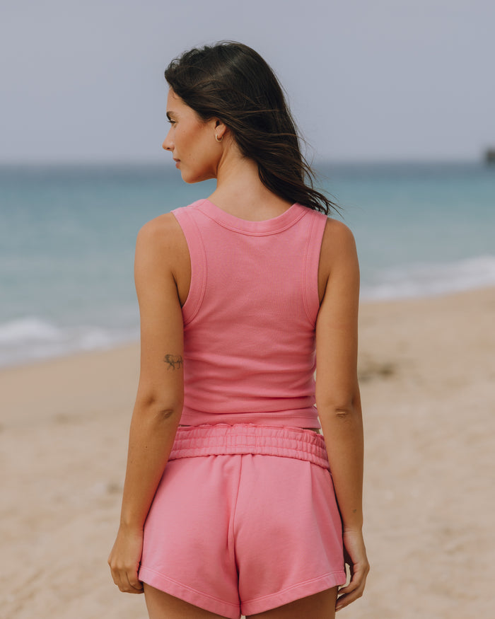 Logo Ribbed Tank - Cheeks with Monochrome Patch