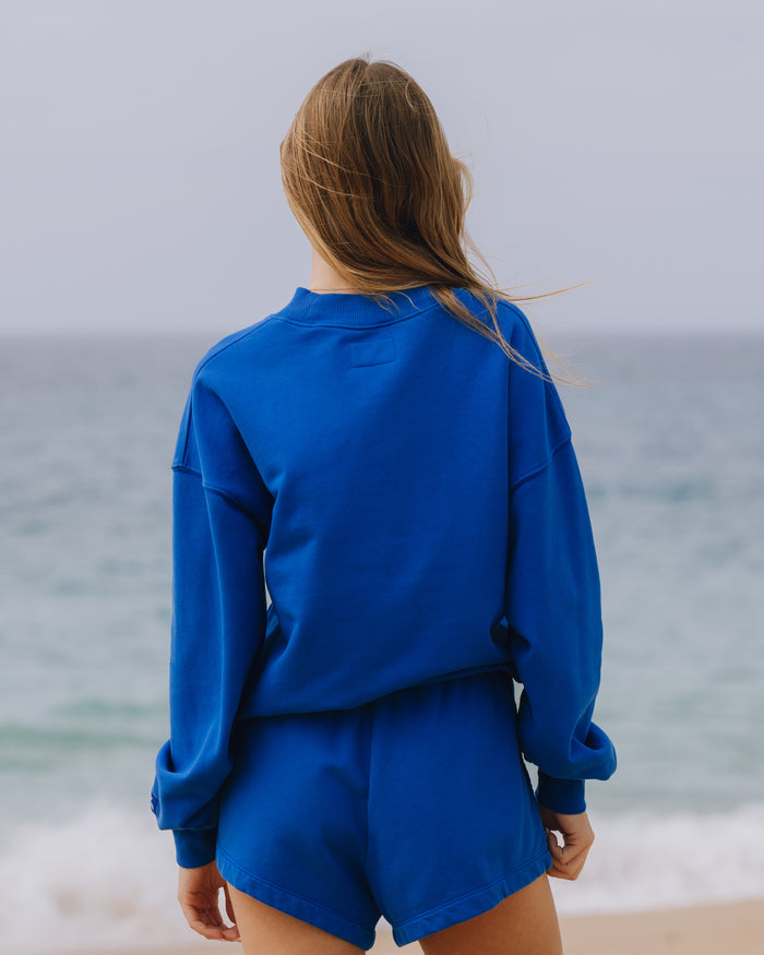 Vintage Sport Crew - Cobalt with Monochrome Patch