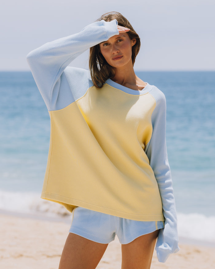 Oversized Raglan Thermal - Powder + Butter