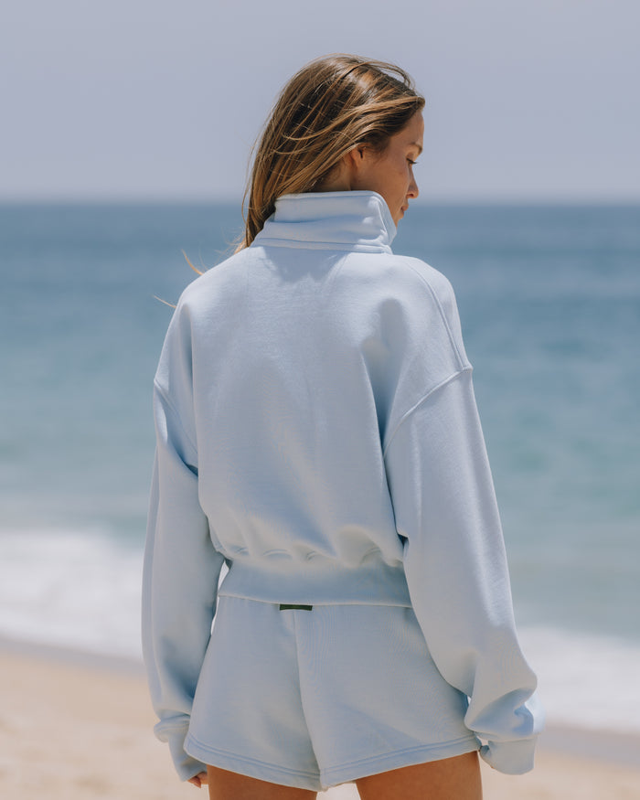 Heavyweight Funnel Neck Double Zip - Powder