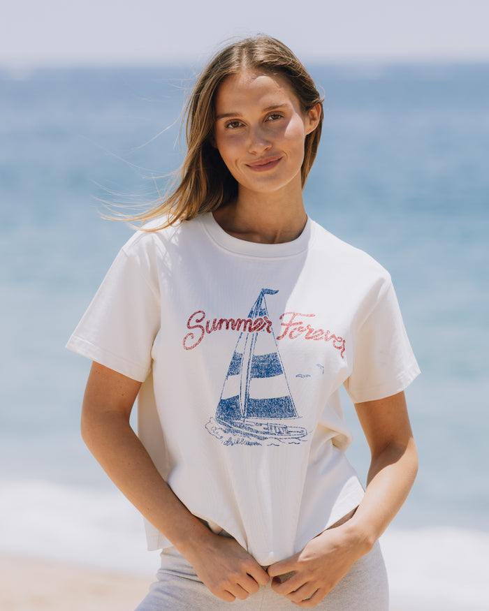 Summer Forever Boxy Tee - Cream