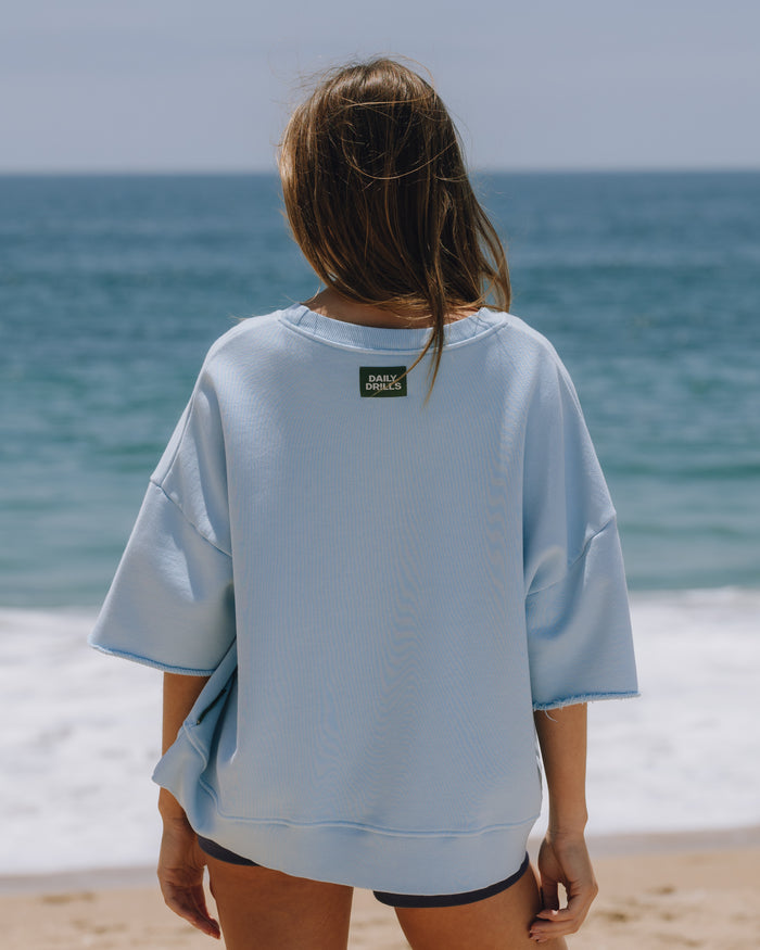 Heavyweight Local Summer Cropped Sleeve Crew - Powder